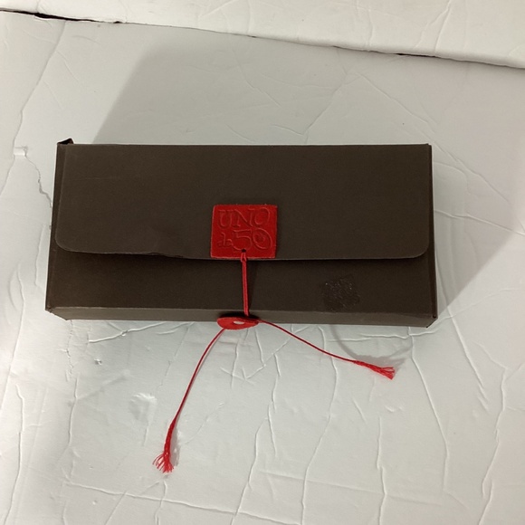 UNO de 50 GENUINE SUEDE RED JEWELRY CASE TRAVEL ROLL COMPACT - Picture 2 of 8